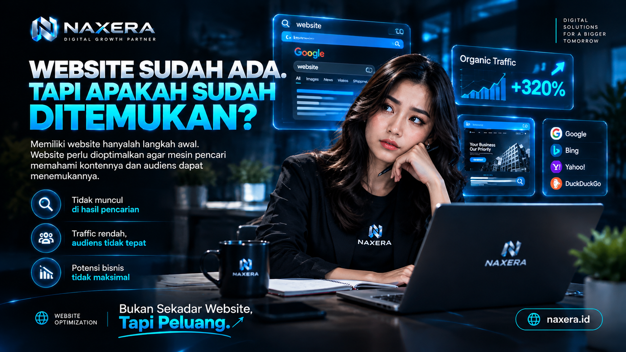 Website sudah ada. Pencarian bisa datang dari orang yang belum berada di lokasi.